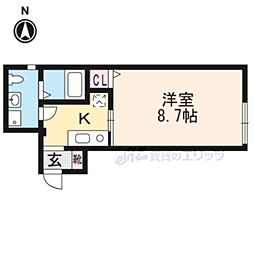 サンプット七条壬生 1Kの間取図画像