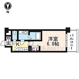ザガーネットミレニアム京都九条烏丸 1Kの間取図画像