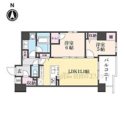 STANDZ河原町五条 2LDKの間取図画像