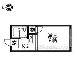 アパート 1Kの間取図画像