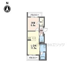ゴード ヴィラ 1LDKの間取図画像