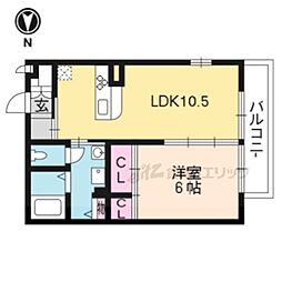 セジュール離宮 1LDKの間取図画像