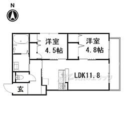RESANA竹鼻 2LDKの間取図画像