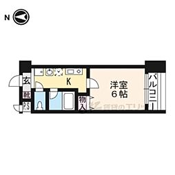 サムティ京都西大路North 1Kの間取図画像