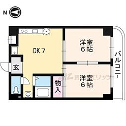グランランヴェール 2DKの間取図画像
