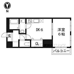 プレステージ翼 1DKの間取図画像