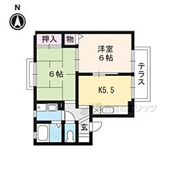 セジュール音羽 1LDKの間取図画像