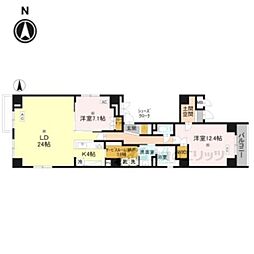 京都市中京区秋野々町マンション 2LDKの間取図画像