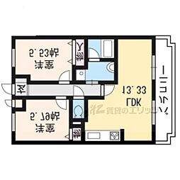シェ・ラ・メール 2LDKの間取図画像