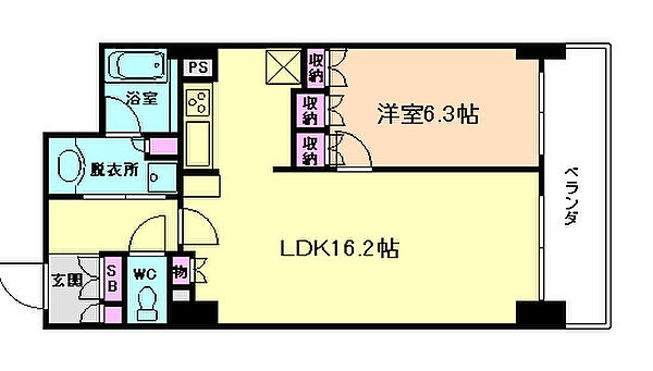 大阪府大阪市福島区福島4丁目(賃貸マンション1LDK・27階・54.13㎡)の写真 その2