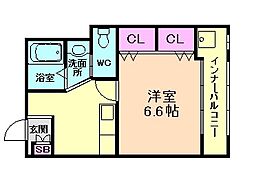 JR東海道・山陽本線 塚本駅 徒歩5分の賃貸マンション 2階1Kの間取り