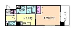 JR大阪環状線 野田駅 徒歩7分の賃貸マンション 3階1Kの間取り