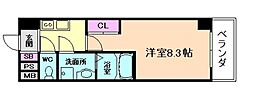 阪急宝塚本線 十三駅 徒歩5分の賃貸マンション 5階1Kの間取り