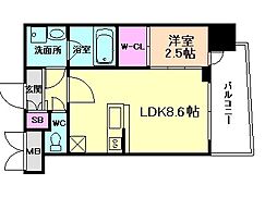 セレニテ中崎町リアン 1LDKの間取図画像