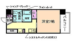 SAKRAS城 1Kの間取図画像
