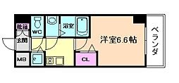 プレサンス梅田 1Kの間取図画像