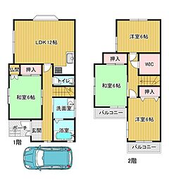 今熊野南日吉町戸建 4LDKの間取り