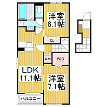 長野県北安曇郡松川村（賃貸アパート2LDK・2階・58.67㎡） その2