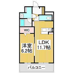 セントラル大町 7階1LDKの間取り