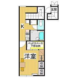 レオパレス朝霧 1Kの間取図画像