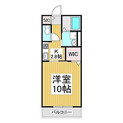 (仮)ハイムメゾンLS笹部 1Kの間取図画像