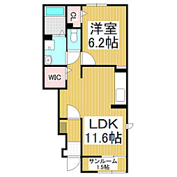 ハイマウンテン 1LDKの間取図画像