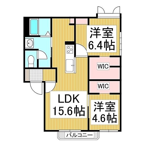 ベルメゾン裾花　SW棟 ｜長野県長野市大字安茂里伊勢宮2丁目(賃貸アパート2LDK・1階・62.07㎡)の写真 その2