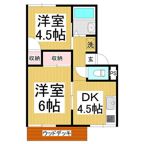 プレジール白樺 ｜長野県長野市大字栗田(賃貸アパート2DK・1階・37.00㎡)の写真 その2