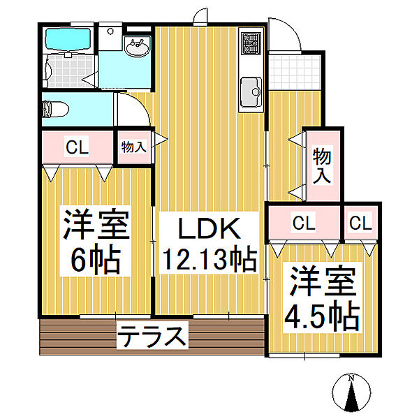 AP plus-fuji ｜長野県長野市大字上駒沢(賃貸アパート2LDK・1階・55.00㎡)の写真 その2