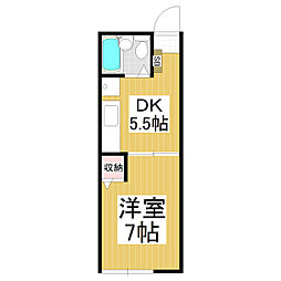 ファミーユ石堂 2階1DKの間取り