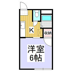 ＴＨコーポ 1階1Kの間取り