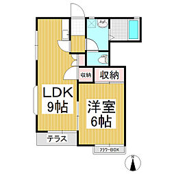 ビラノーヴァ 1階1LDKの間取り