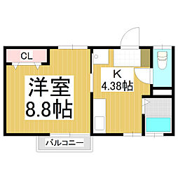 ＫＯＩＣＨＩ21 1階1Kの間取り