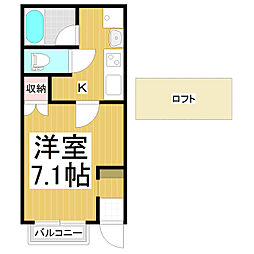 ロビンス 1階1Kの間取り