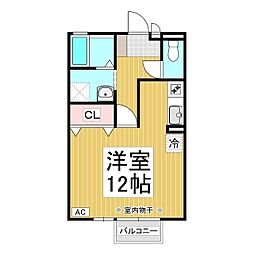藤Linden 1階ワンルームの間取り