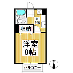 フォーブルＫ 1階1Kの間取り