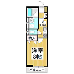 シャーメゾン　柊 3階1Kの間取り