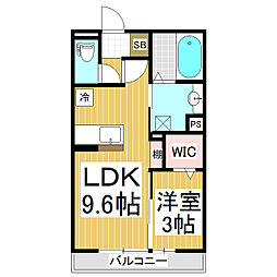 レイシス若里 1LDKの間取図画像