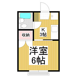 セジュール長里 1Kの間取図画像