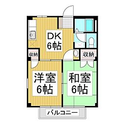 ヴェルドミール 2DKの間取図画像
