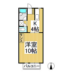 ハイツトモエ 1Kの間取図画像