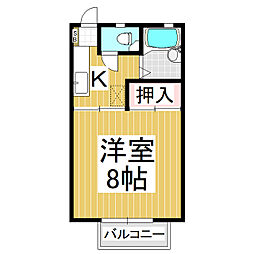 ザ・グリーンフラッツN 1Kの間取図画像