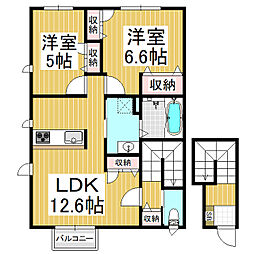 ディアベルジュ 2LDKの間取図画像