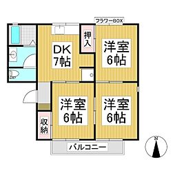 グレイスタウン 3DKの間取図画像