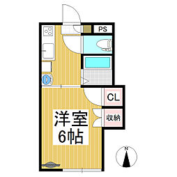 ハイツサンフラワー 1Kの間取図画像