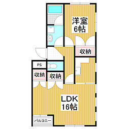 シャンティ・モア 1LDKの間取図画像