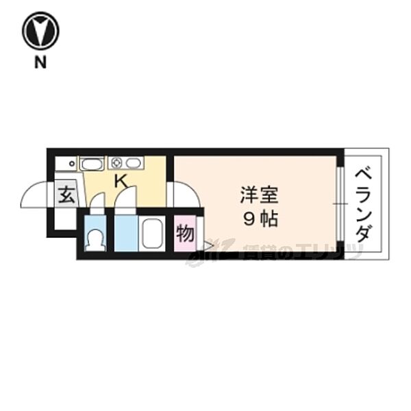 滋賀県草津市野村6丁目(賃貸マンション1K・2階・25.50㎡)の写真 その2