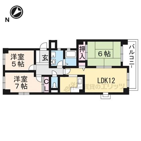 ブエナビスタ守山 107｜滋賀県守山市勝部4丁目(賃貸マンション3LDK・1階・68.60㎡)の写真 その2