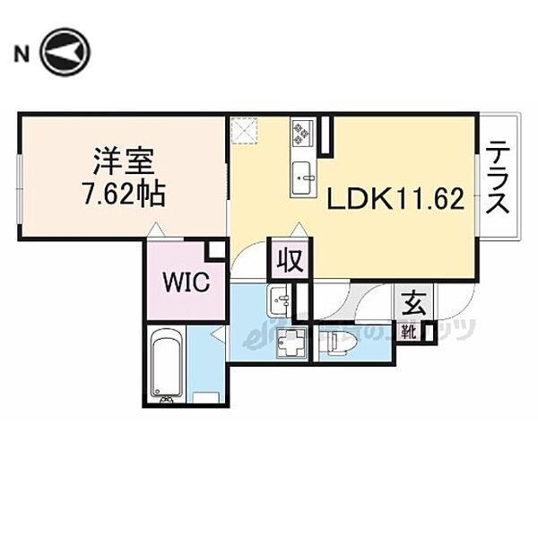 フラン瀬田A棟 102｜滋賀県大津市大萱5丁目(賃貸アパート1LDK・1階・46.82㎡)の写真 その2