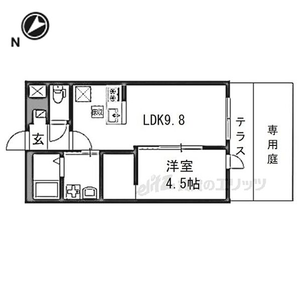 ポンテ・リング　弐番館 105｜滋賀県守山市古高町(賃貸アパート1LDK・1階・36.00㎡)の写真 その2